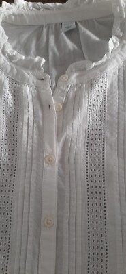 Old Navy Blouse Women's Shirt Ruffles Business Casual BOHO White Floral XL NWT
