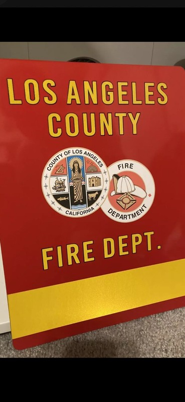 Los Angeles County Fire Dept Replica Apparatus Door Reflective LA