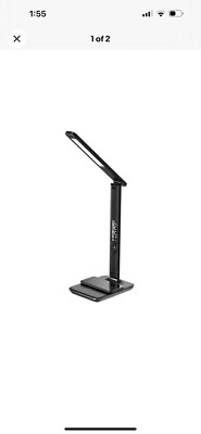 Ottlite Executive Desk Lamp with 2.1A USB Charging Port - BLACK