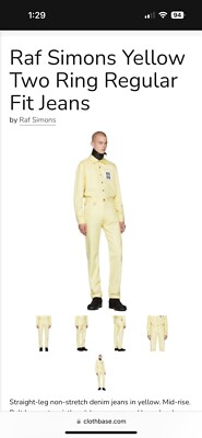 Raf Simons Men Yellow Two Ring Regular Fit Jeans