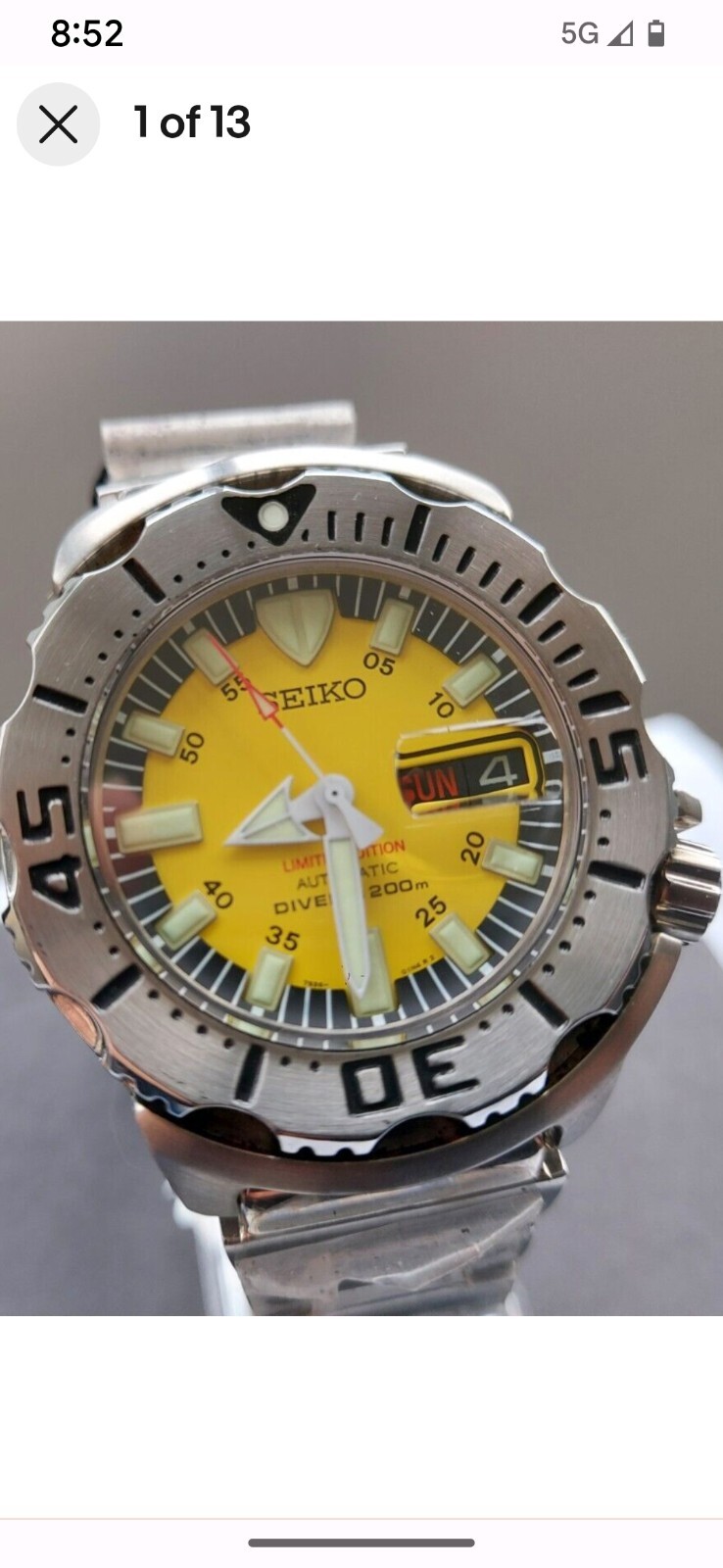 Seiko Super Rare SKZ203 Yellow Monster Limited Edition of Seiko Super Rare SKZ203 Yellow Monster Limited Edition of