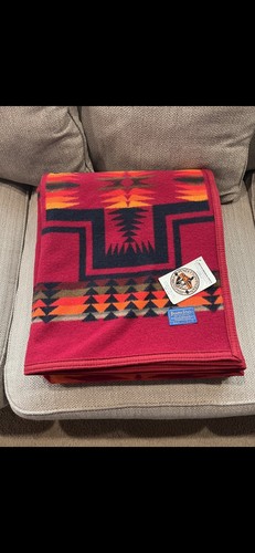 ペンドルトン Pendleton Beaver State ウールブランケット 40's～ PENDLETON Beaver State ネイティブ柄 フリンジ付き