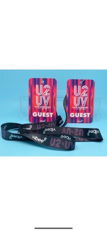 U2 UV Live At Sphere Las Vegas Achtung Baby Vibee Lanyard And Laminate 2 Lot