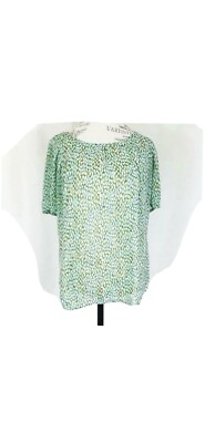 NWOT CAbi Sheer Green Pebble Blouse #602