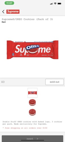 菓子 OREO Supreme Oreo! 7Pack! (3 Pcs/ Pack!) Supreme x Oreo 3-Pack 4x Lot (Not Fit For Human Consumption