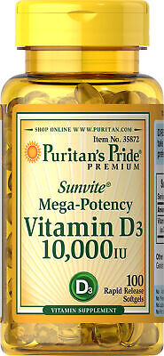 Puritan's Pride Vitamin D3 10,000 IU - 100 Softgels