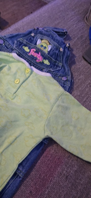 Vintage Excellent Furby Undershirt And Overalls 24M Size
