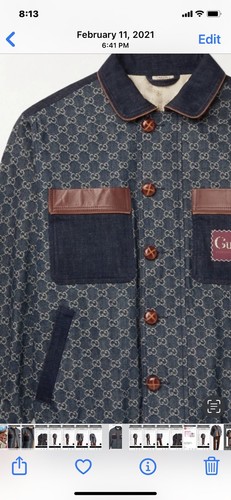 Gucci Eco Washed Organic Denim Bomber Jacket 58 Blue | eBay