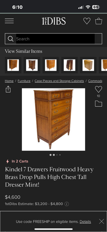 vintage dresser great condition, have matching set tall dresser +