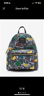 Loungefly Disney Villains Mini Backpack Icons Characters Smoke Pattern Bag NEW