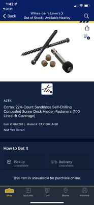 azek cortex deck screws and plugs