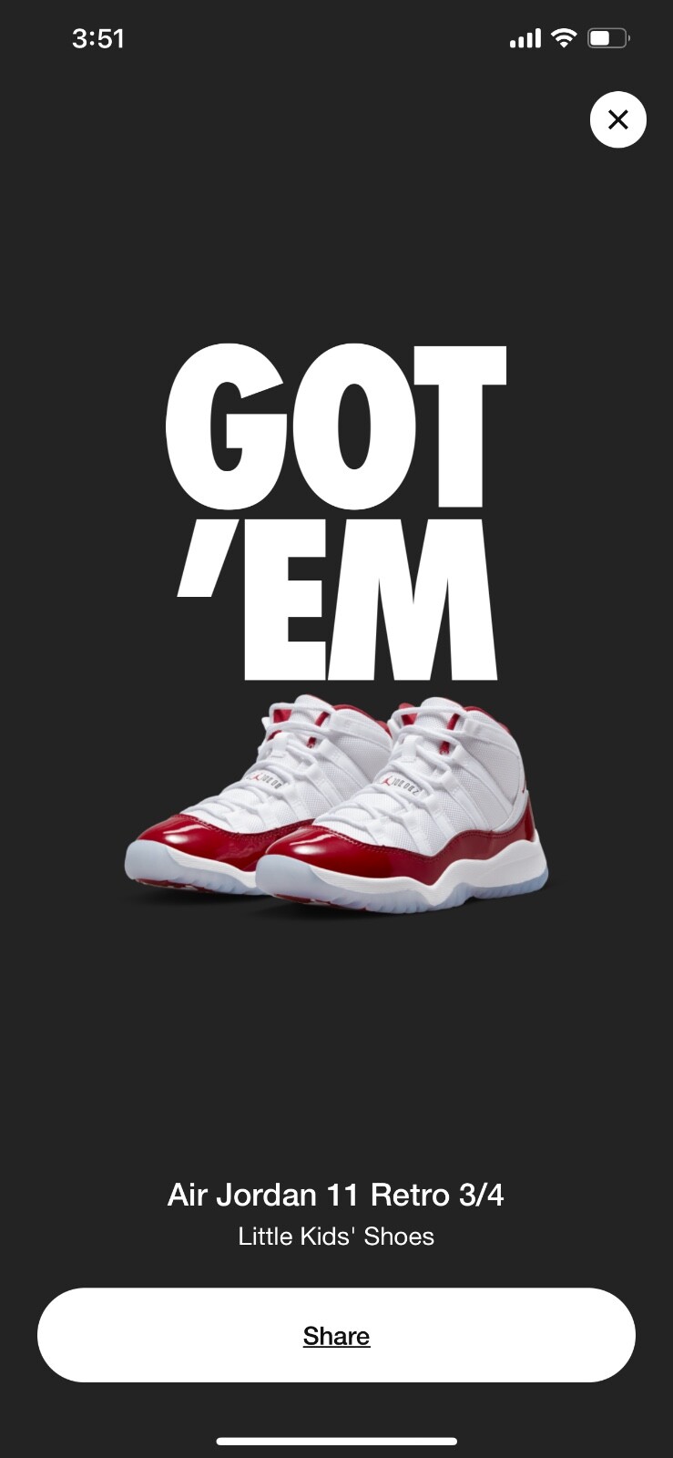 3、4、11 Little kids Size 3 - Jordan 11 Cherry | eBay