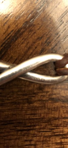 James Avery Sterling Silver Infinity Infinite Bracelet Brown Leather Cord