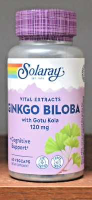 Solaray Ginkgo Biloba Extract 120 mg 60 Capsules 120mg Vital Extracts VegCaps