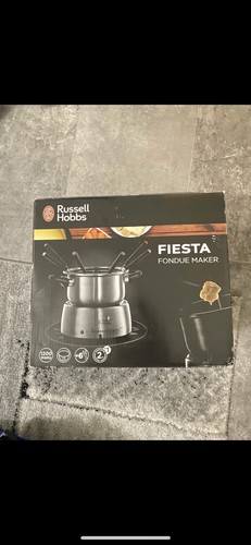 Russell Hobbs Fiesta Fondue Edelstahl 1200W 6 Gabeln NEU OVP