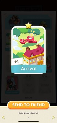 Arrival - Monopoly GO! 1  Sticker (Read Description) Instant Delivery