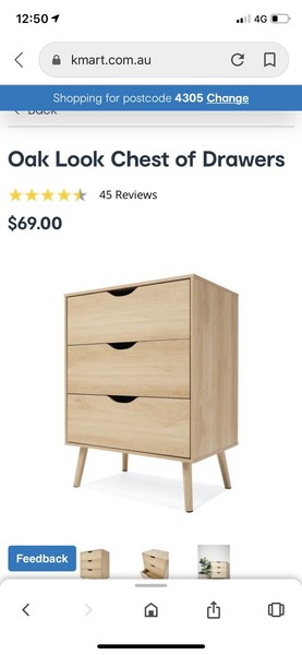Oak Look Drawers From Kmart Dressers Drawers Gumtree