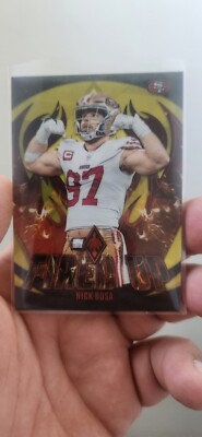 2023 Panini Phoneix Football Nick Bosa Fired Up Fu-17 Yellow