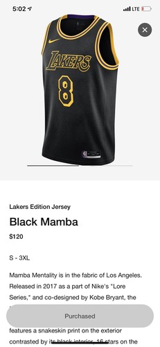 Los Angeles Kobe Bryant 8 Lakers Black NBA Jersey –