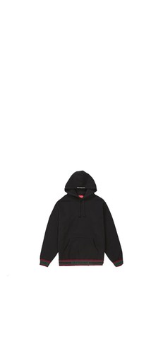 Supreme Striped Rib Hooded Sweatshirt Black XL