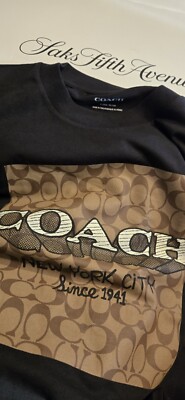 $250 New Coach Signature T-shirt Khaki/Black - XL Limited Edition. 