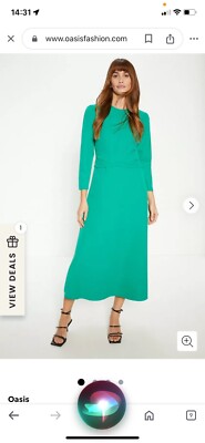 Oasis Green Crepe Dress