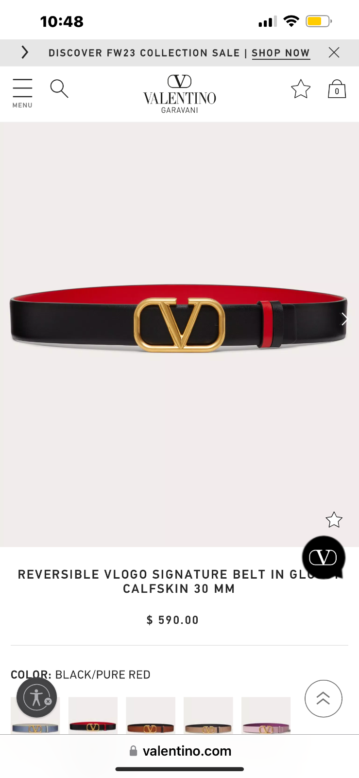 Pre-owned Valentino Garavani Valentino V Logo Signature Belt In Glossy Calfskin 30mm In Black