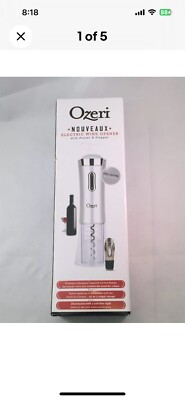 NEW OZERI Nouveaux Electric Wine Opener Removable Foil Cutter Stopper