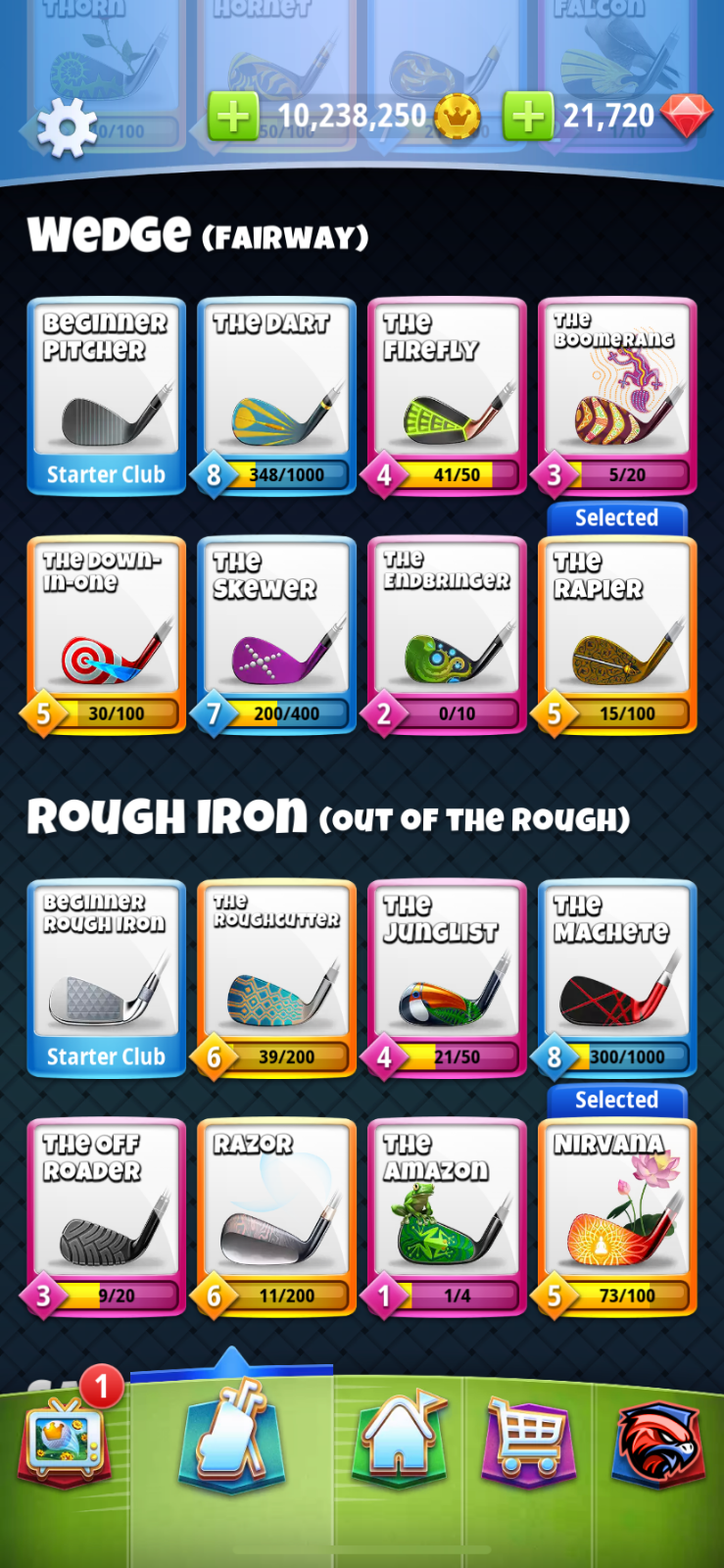 Golf Clash Account,2200+,10+ million coins, 21K+ gems, 1,800+ Balls,GOLD BANNERS