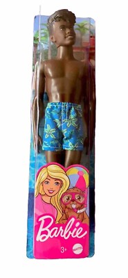 NIB! BARBIE African American Ken Beach Doll Tropical Swim Shorts HBV03 NEW!