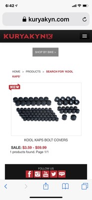 Kuryakyn Gloss Black Kool Kaps Hot Bolt Covers Toppers Harley Evo Twin Cam 2452