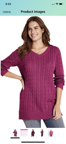 Plus Size Woman Within Sweater Ribbed Size 22/24 1X Pink