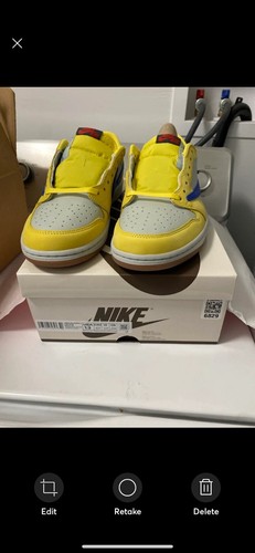 Pre-owned Jordan Size 13 W- Travis Scott X Air  1 Retro Og Sp Low Canary Promo Hype15 In Yellow