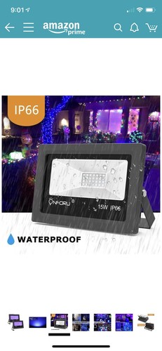 Onforu 15 Watt UV Black Light Flood Light Pack Of 2.   (J150)