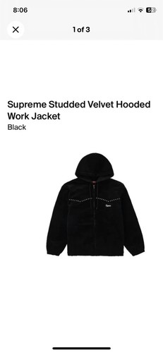 ジャケット・アウター Supreme Velvet Zip Up Shirt 18SS Black