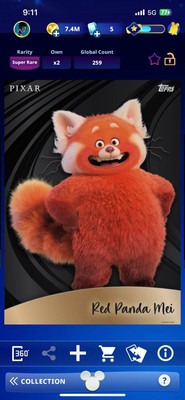Topps Disney Collect SR Digital Card Magnificence S1 Onyx - Red Panda Mei