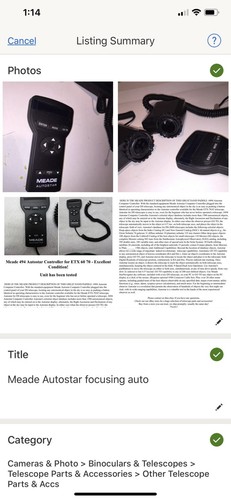 Meade Autostar focusing auto controlet for your telescope