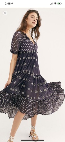 Блестящее многоярусное платье макси Free People Stella 228 долларов, XS