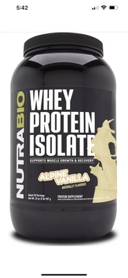 2 LB NutraBio Whey Protein Isolate 25g Of Protein Per Scoop! - Alpine Vanilla