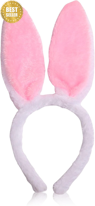 Bunny Headband Easter Hair Bands for Women Girls Kids, Cute Plush Rabbit Ears Ha