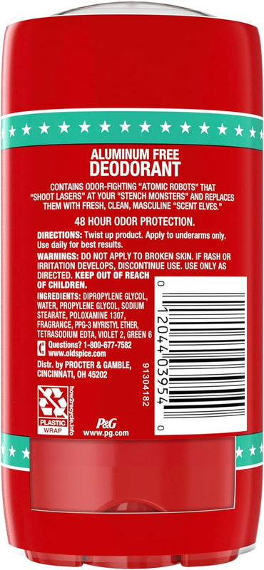 Old Spice Aluminum Free Deodorant for Men, High Endurance Pure Sport Scent, 3.0