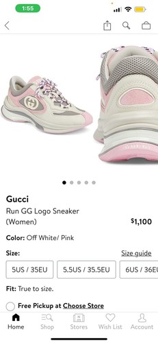 Pre-owned Gucci Run Gg Logo Sneaker In White
