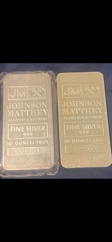 米国正規販売店購入10オンス　シルバーバー-ジョンソンマッセイ 10 oz Silver Bar - Johnson Matthey Assayers & Refiners Fine
