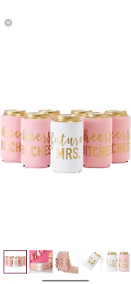 BLUE PANDA 12-Pack Insulated Beer Can Cooler Sleeves, 12 oz, Bachelorette 