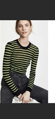 VERONICA BEARD Jeans Stripe Dean  Pullover Sweater Sz s Linen Blend