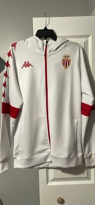 KAPPA AS MONACO FC FUTBOL SOCCER ZIP JACKET WHITE LARGE
