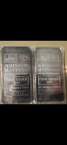 10 oz JM Silver Bar - Johnson Matthey .999 Fine Secondary