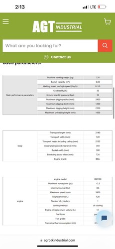 AGT Agrotk Industrial Mini Excavator 13 HP QS12R