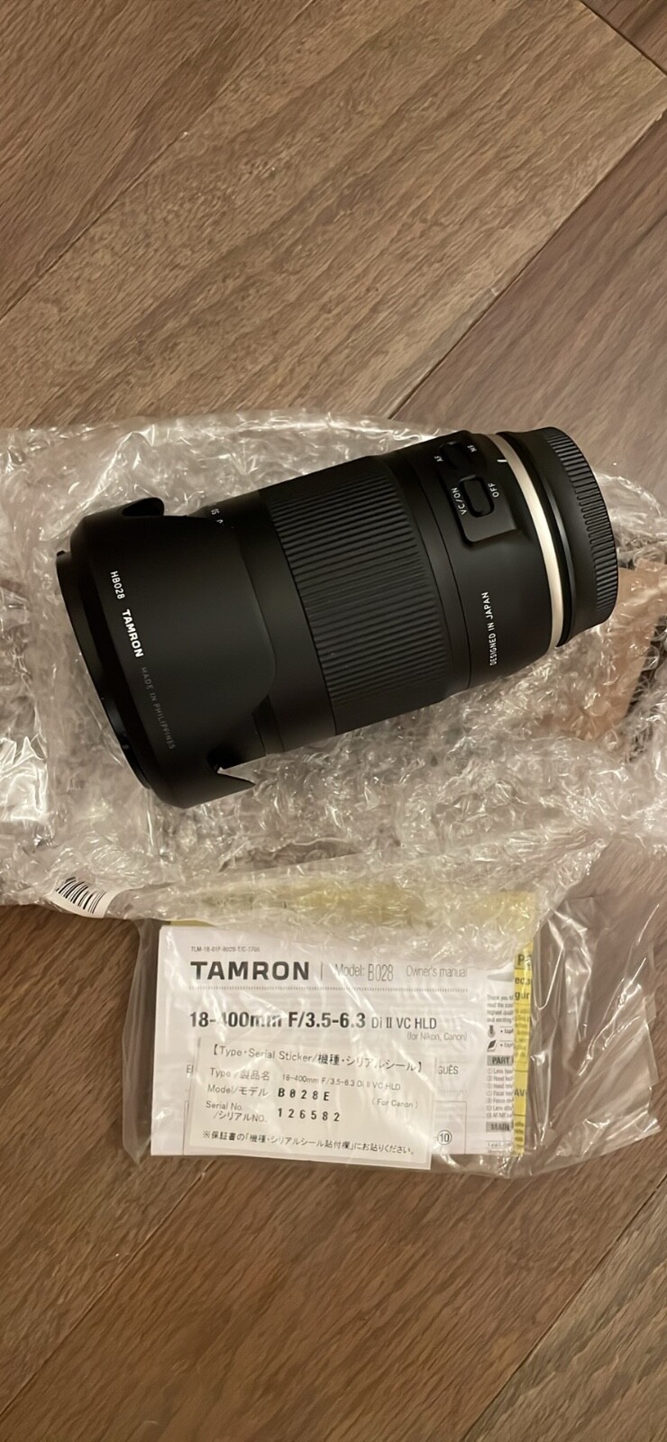 Tamron B028 18-400mm F/3.5-6.3 HLD Di-II VC Lens For Canon