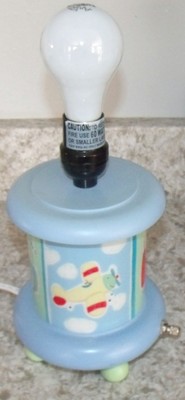 nursery lamp/nightlight train, plane,helicopter car no shade pre owned